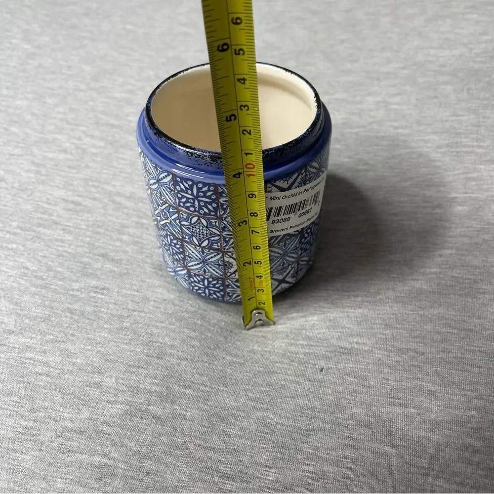 Target White & Blue 4” Mini Round Portuguese Ceramic Jar Planter Pot